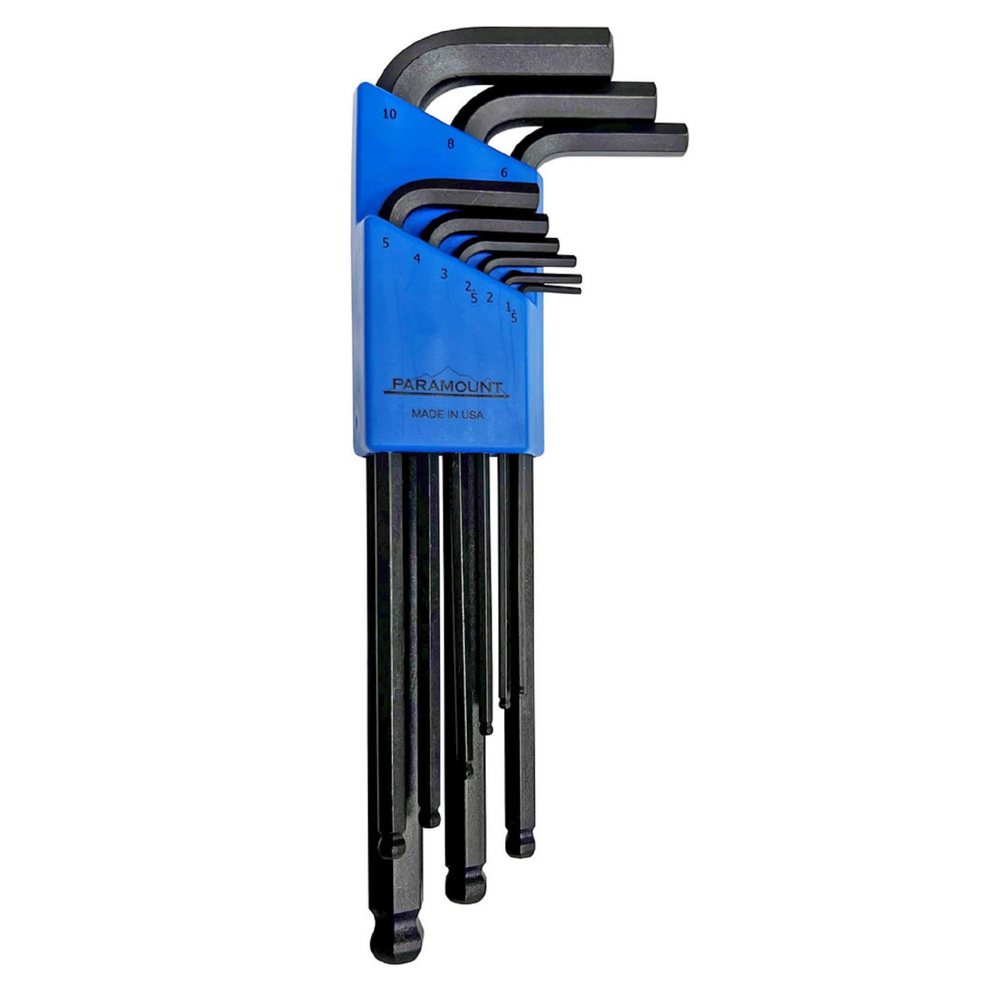 Paramount Steel 9-Piece L-Key Ball-End Hex Key Set: Metric
